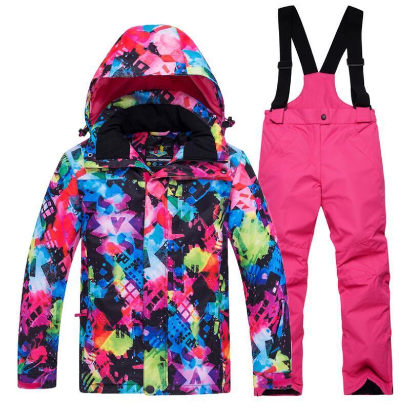 Children's Ski Clothing Suit Outdoor Windproof and Waterproof Two-piece Sportswear Windproof Wear-resistant Tooling Snowboard Suit