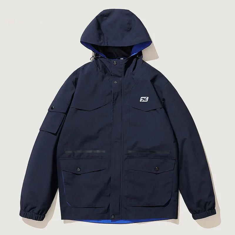 Men's Outdoor Jacket Winter Cold and Windproof Waterproof Hooded Outdoor Sports Jacket Ski Mountaineering Jacket