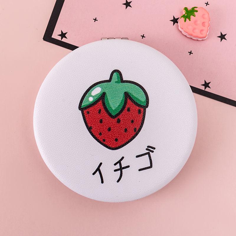 Lovely Double-sided Clamshell Mini Folding Cosmetic Mirror Portable Small  Folded Round Makeup Mirror