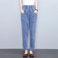 Large Pocket Loose Jeans Pants Women's Spring and Autumn Harem Radish Denim Pants High Waist Slim Casual Ninth Denim Trousers
