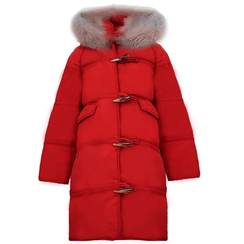 Children's White Duck Down Jacket Girl Mid-length Warm Winter Clothes Plus Fleece Padded Jacket