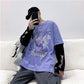 Dark Gothic Long Sleeve T-shirt Unisex Oversized Loose Fake Two Long Sleeve T-shirt Punk Harlan Long T