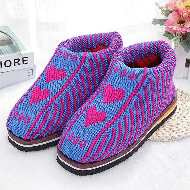 Wool Shoes Women's Pure Handmade Wool Woven Home Winter Rubber Sole Adult Finished Package Heel Thick Warm Shoes