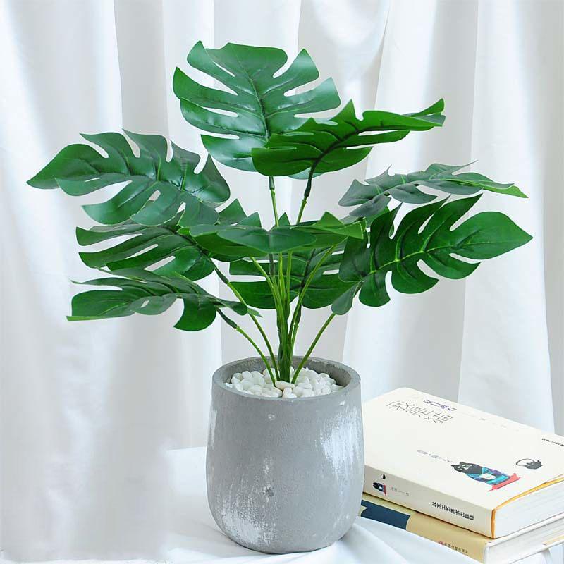 Nordic Wind Simulation Plant Bonsai Simulation Flower Green Plant Decoration Turtle Back Leaf Indoor Potted Desktop Artificial Flower Decoration