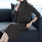 Autumn Winter Loose Knit Dress Female Long Plus Size Sweater Dress Turtleneck  Pullover Sweater Dress with Pockets