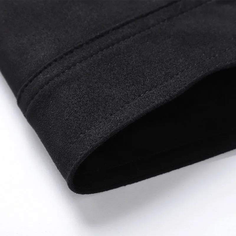 Velvet Warm Jacket Men's Fleece Thickening Casual Handsome Jacket Jacket Men's Long-sleeved Button Design Warm Cotton Clothing