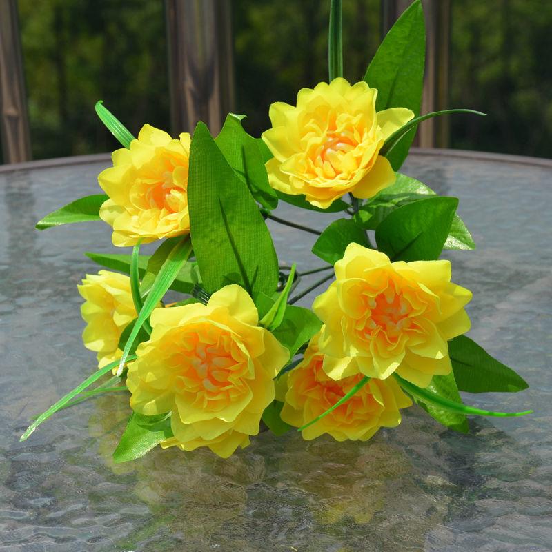 Simulation Rose Bouquet Set Plastic Flower Fake Flower Single Living Room Decoration Flower Silk Flower Dining Table Decoration Floral