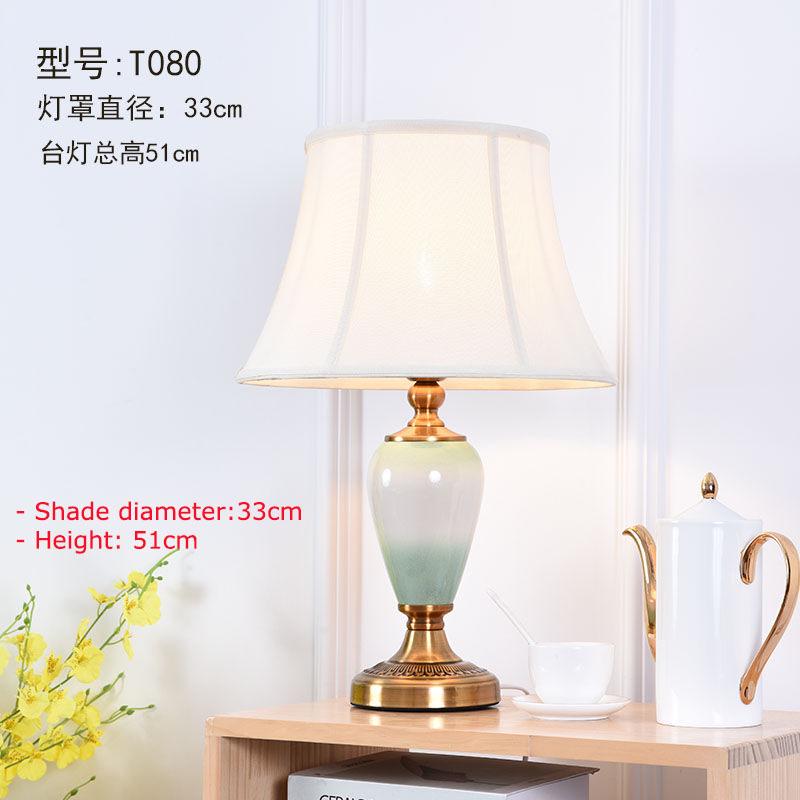 French Rustic Desk Light Fabric Lampshade Princess Room Deco Table Lamps Bedroom Lighting Fixtures