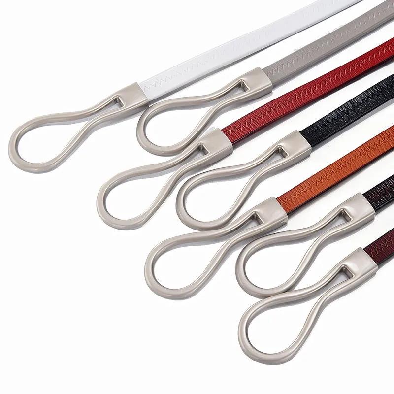 Ladies Leather Decorative Belt Knotted Cowhide Dress Thin Belt Korean Skirt Belt Girls Belt Decorative Belt