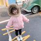 Girls' Warm and Windproof Cotton Coat Thick and Fleece Winter Jacket