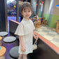 Summer Kids Dresses for Girls Little Girls Clothes Party Birthday Toddler Children Lace Princess Costume Pure Color Pearl Shawl Cheongsam Hanfu