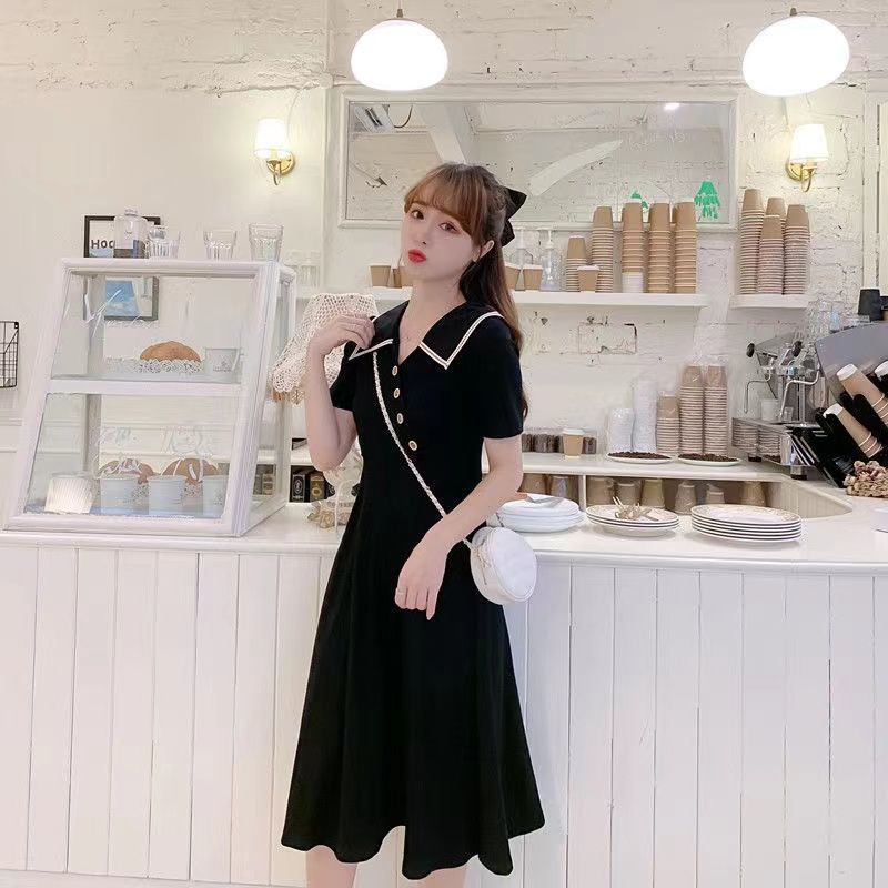 Summer Plus Size Dress Women's Waist Cover Belly French Korean Style Solid Color Midi Skirt