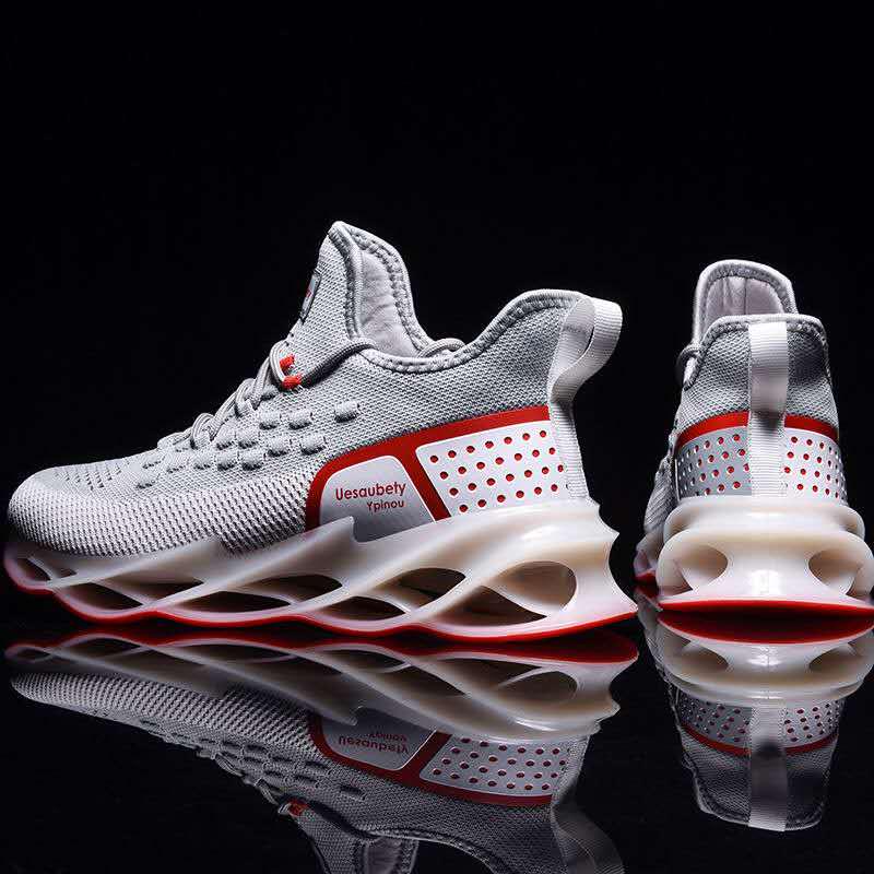 Men's  Ins Sneakers Aj Shoes Knife Edge Mesh Shoes grey Shoes Increase Student Running Shoes