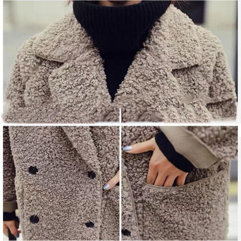 Mid-length Over-the-knee Lamb Velvet Jacket Korean Fashion Winter Thickening Warm Loose Large Size Coat Women