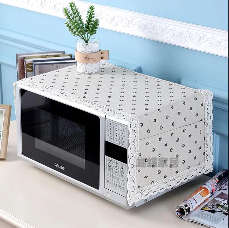 Microwave Oven Cover Towel Refrigerator Washing Machine Universal Cotton and Linen Dust Protection Cover