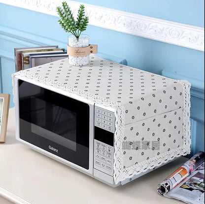 Microwave Oven Cover Towel Refrigerator Washing Machine Universal Cotton and Linen Dust Protection Cover