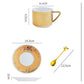 European Style Small Luxury Coffee Cup Embossed Ceramic Cup with Gold Flower Tea Cup and Saucer Set Simple with Saucer Spoon Set Cup