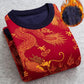 WTEMPO Thermal Pullover Cashmere Padded Shirt Dragon Print Shirt Winter Soft and Comfortable Pullover for Men