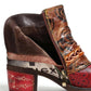 Autumn Winter Women Round Toe Boots Snake Printing Zipper Footwear Ethnic Leather Martin Boots
