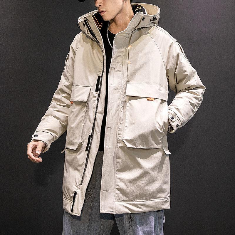 2021 Winter New Men's Hooded Down Jacket Casual Mid-length Trend Thick Warm Jacket