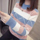 Non-shedding Semi-turtleneck Sweater To Keep Warm and Color Matching Mink Fleece Long-sleeved Knitted Bottoming Shirt