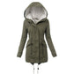 Fur Collar Hooded Jacket Winter Warm Coat Long Thick Plush Parkas Coats
