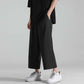 Men's Pants All-match Summer Loose Wide-leg Straight Sports Eight-point Ice Silk Casual Pants