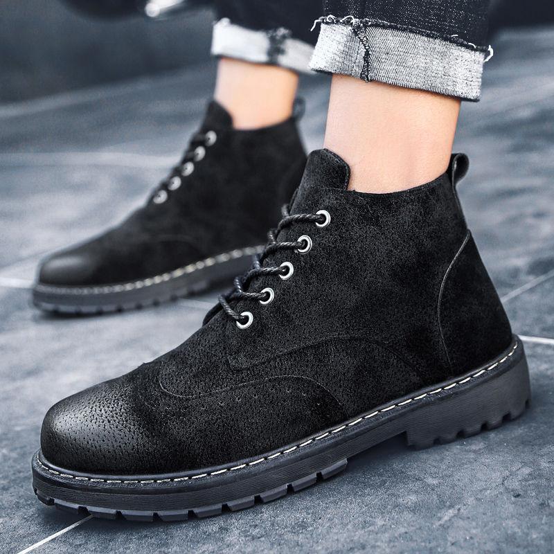 Autumn Winter Man Martin Boots High Top Male Ankle Boots Men Shoes Lace Up Work Tooling Boots Retro