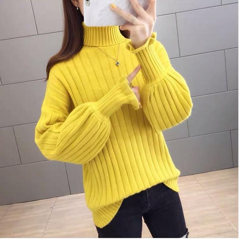 Turtleneck Sweater Female Student Slim Bottoming Shirt Autumn Winter High Neck Pullover Soft Comfortable Inner Knit Sweater