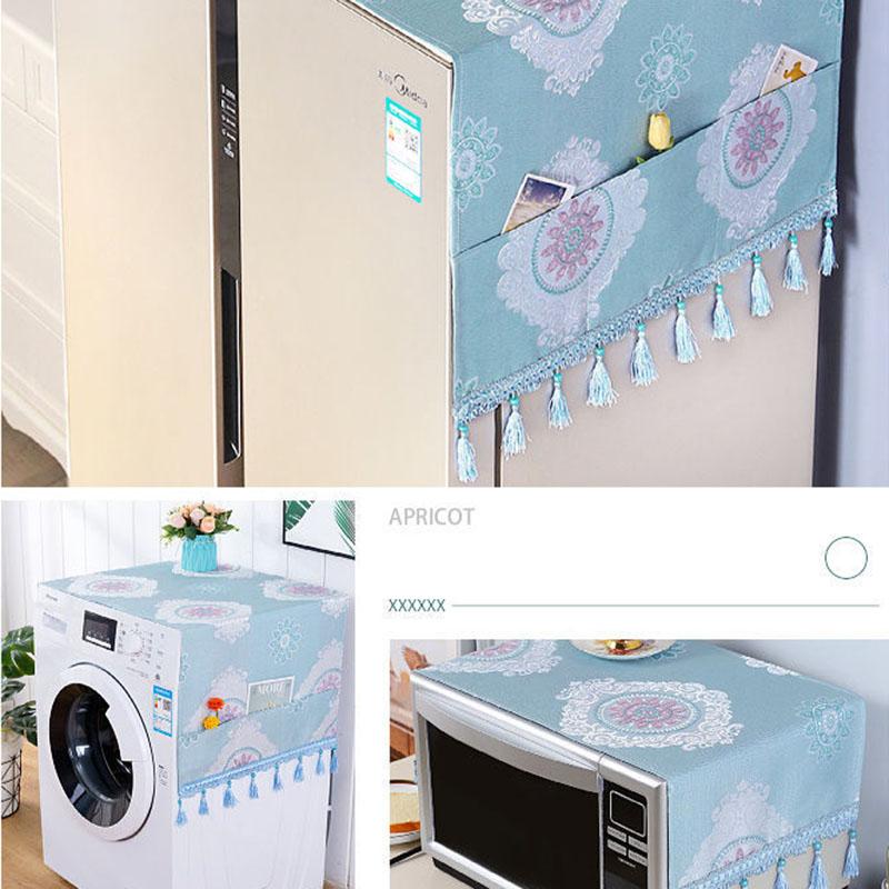 Fridge Dust Cover Washing Machine Cover Household Dust Proof Covers with Storage Pockets