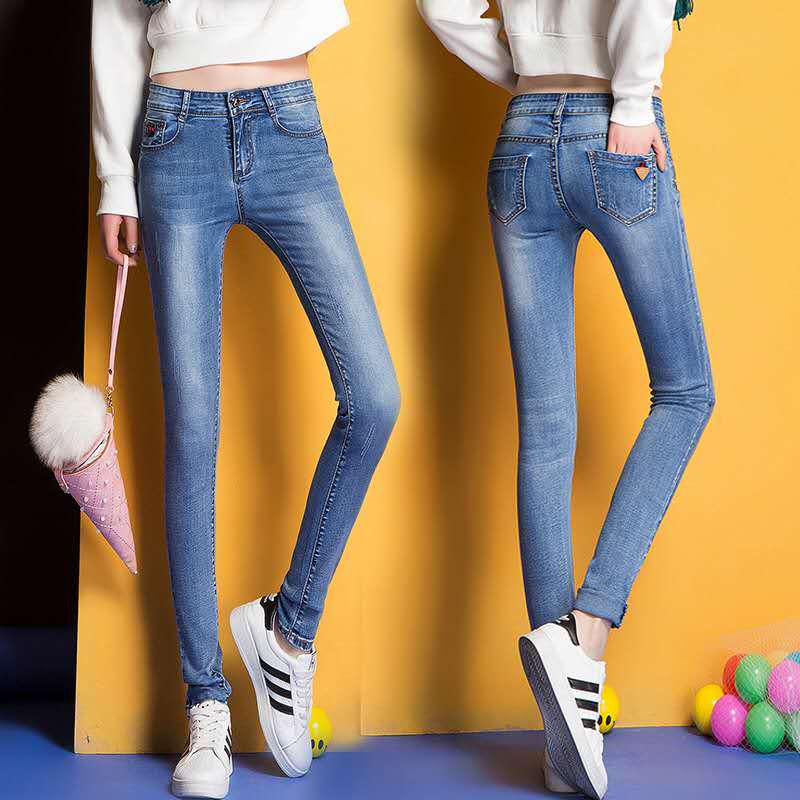 Women Jeans Plus Size Casual High Waist Pant Slim Stretch Cotton Denim Trousers for Woman