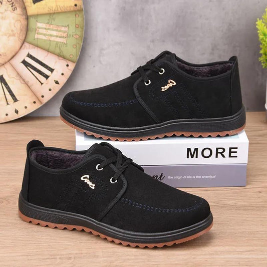 Men Winter Cloth Shoes Men's Work Shoes Wear-resistant Non-slip Casual Shoes Plus Velvet Thick Cotton Shoes