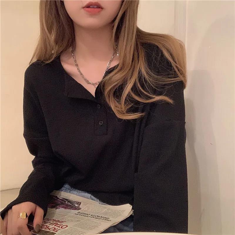 Summer Women Casual Long Sleeve Fall Loose O-Neck T Shirt Elegant Femme Tops Pullovers
