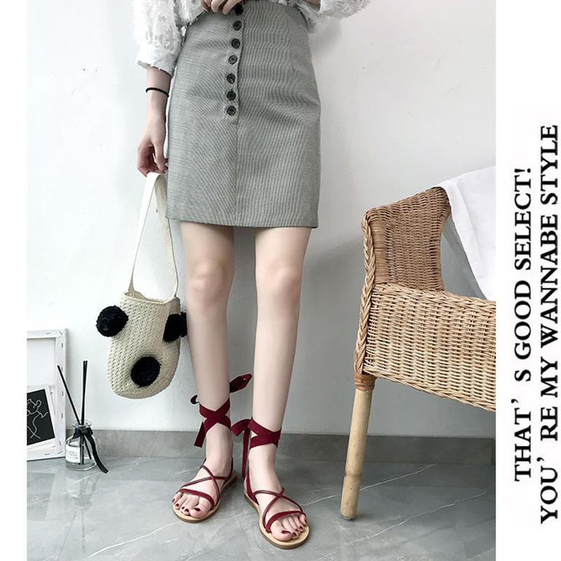 Sandals Women's Summer Beach Shoes Flat Straps Roman Shoes Casual Outdoor All-match Ladies Sandals