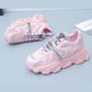 Spring  Summer Mesh Breathable Sports Shoes  Female Students Korean Version  All-match Casual Sports Shoes Flat-bottomed Thick-soled Women's Shoes