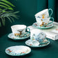 Nordic High-end Coffee Cup Net Red Coffee Cup Ins Afternoon Tea Tea Set with Spoon High Value Flower Tea Cup and Saucer Set