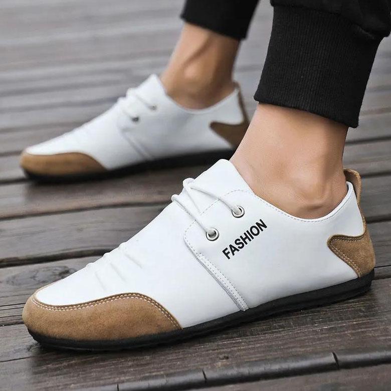 Spring and Autumn Men's Shoes Breathable Casual Leather Shoes Large Size Flat Soft Sole Business Shoes