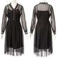 Women Casual Elegant Dress Hollow Out Lace Dress High Waist Two Pieces V Neck Lace Hollow Out Slim Midi Dress Backless Maxi Dress
