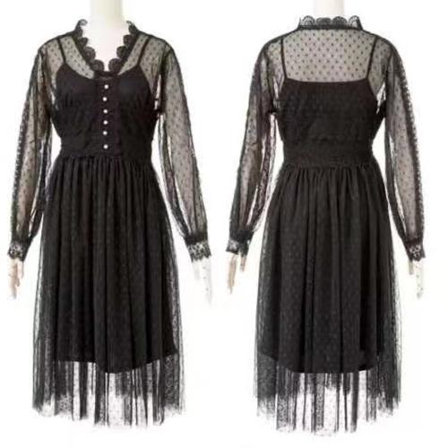 Women Casual Elegant Dress Hollow Out Lace Dress High Waist Two Pieces V Neck Lace Hollow Out Slim Midi Dress Backless Maxi Dress