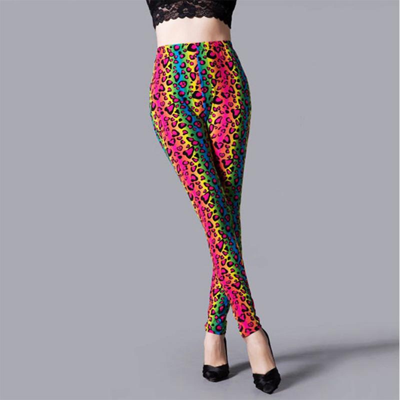 Plus Size Yoga Leggings Slim Casual Leopard Print Stretch Pants Plus Size Nine Point Leggings