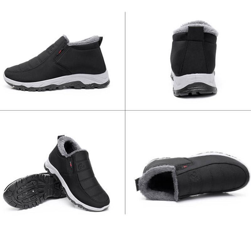 Autumn and Winter Women Plus Velvet Thick Warm Sports Shoes Non-slip Solid Color High-top Sneakers Middle-aged and Elderly Mothers Boots