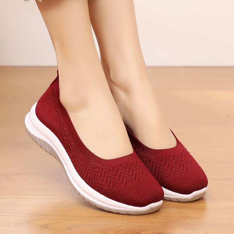 Spring Summer Women's Cloth Shoes Women's Breathable Soft Bottom Fashion Casual Non-slip Ladies Breathable Single Shoes