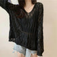 One-piece Knitted Blouse Autumn and Summer Women's Thin Loose Sunscreen Top