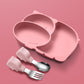 Baby Plate Baby Food Supplement Tools Full Set of Children's Plates Divided Dining Tableware Set All Silicone with Suction Cup