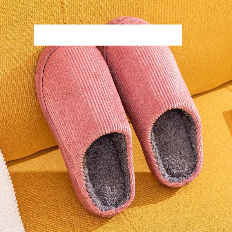 Winter Slippers Women Cotton Shoes Thick Fleece Warm Mens Plus Size Slides Home Indoor Casual Slippers