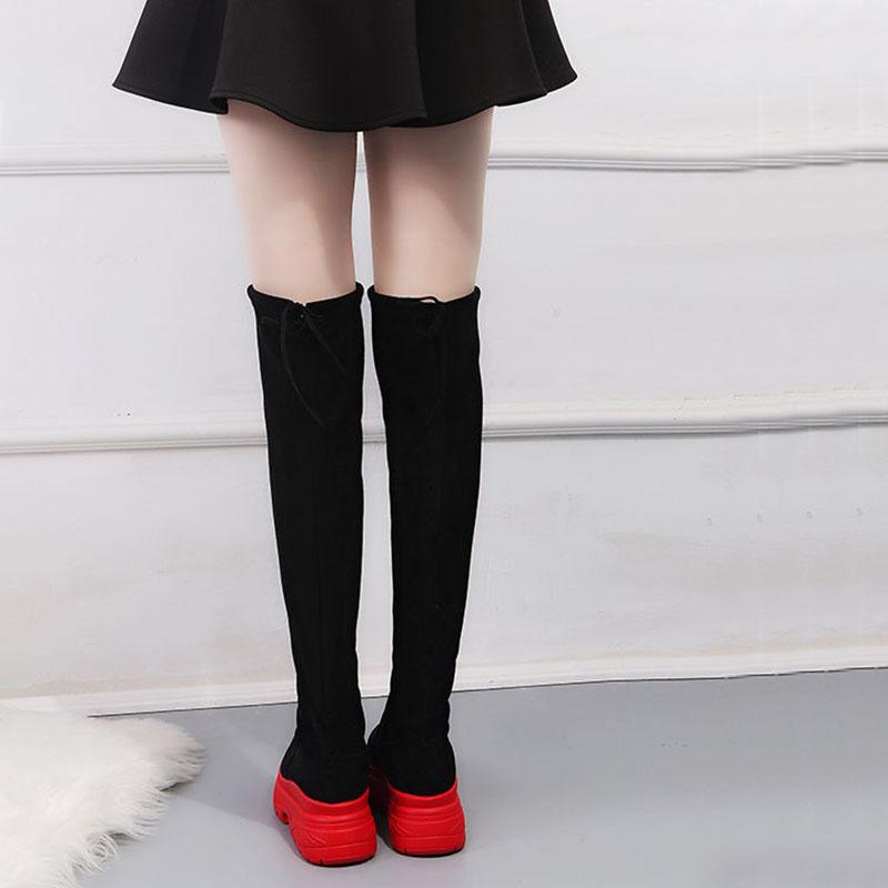 Women's Winter Plush Velvet Over-the-knee Boots Women's High-top Shoes Thick-soled High-tube Boots Women's Elastic Boots Winter Shoes