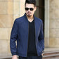 Men's Spring and Autumn Stand Collar Thin Coat Plaid Casual Slim Jacket Middle-aged High Quality Baseball Uniform Jacket