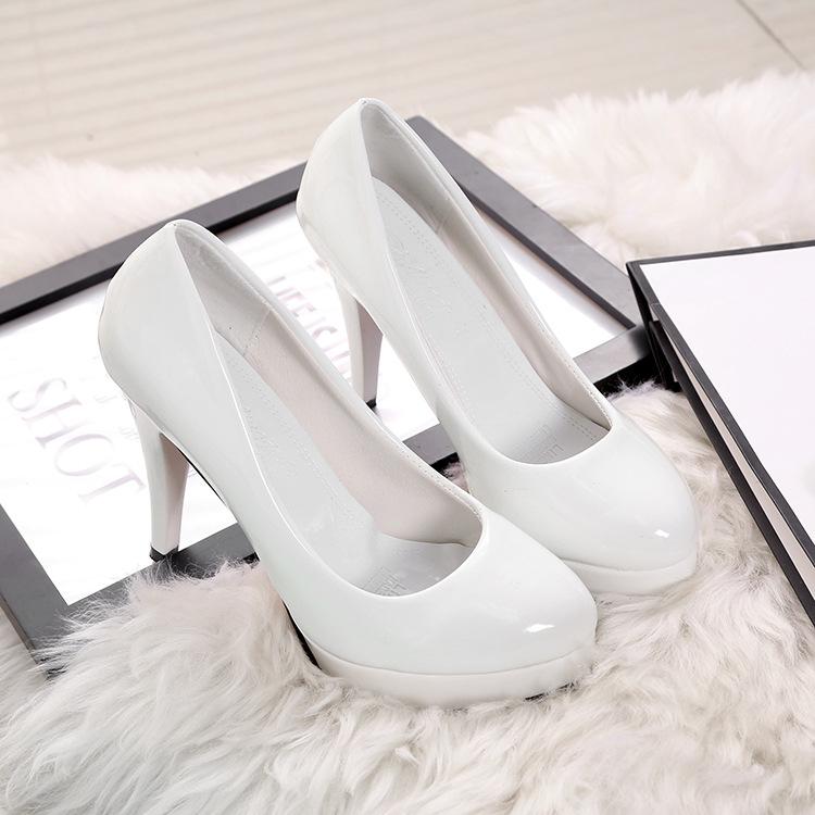 High Heels for Women Platform Shoes Patent Leather Black White Red Pumps Office Party Wedding Heels Womans Shoes