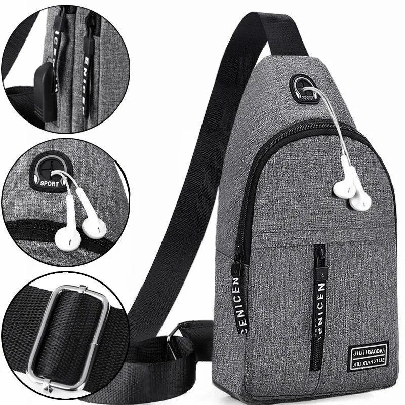 Trendy Casual Backpack Wear-resistant Waterproof Messenger Bag Chest Bag Fashion Men and Women Couple Bag