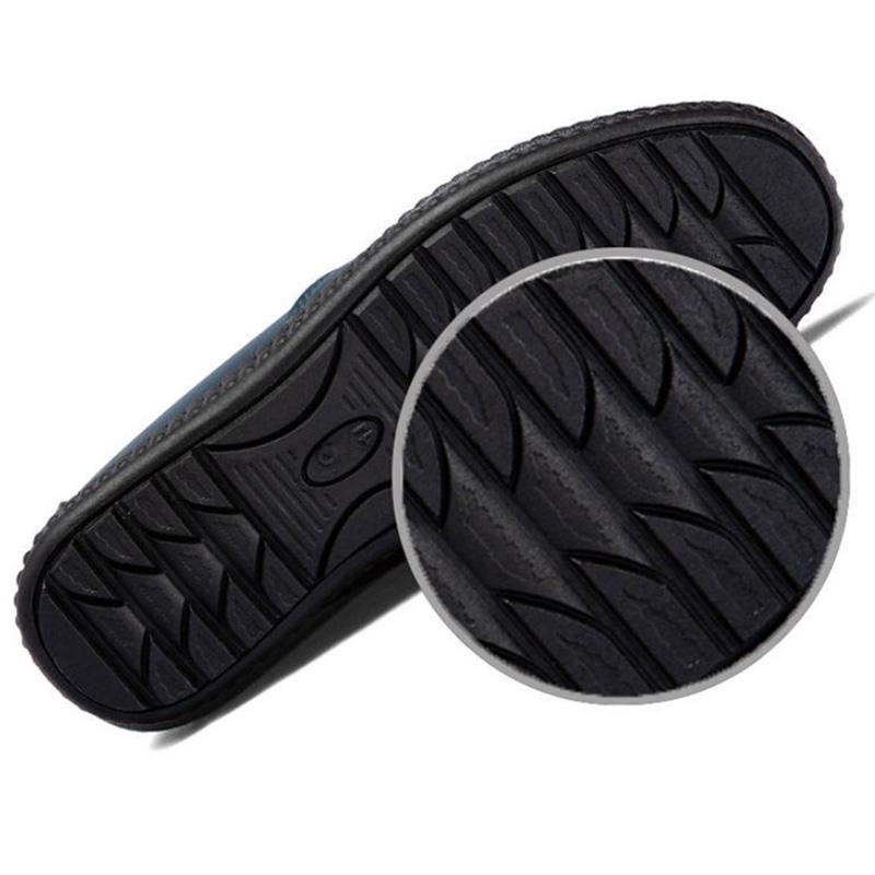 Leather Shoes Men's Casual Slip-on Black and Brown Soft PU Material Beanie Shoes